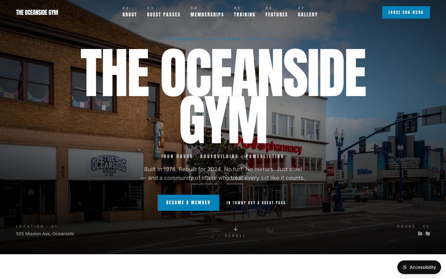 The Oceanside Gym — website by NTechStorm